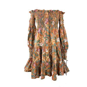 Kleid For Her Marianne Mini Off Shoulder Smocked Long Sleeve Dress Womens S